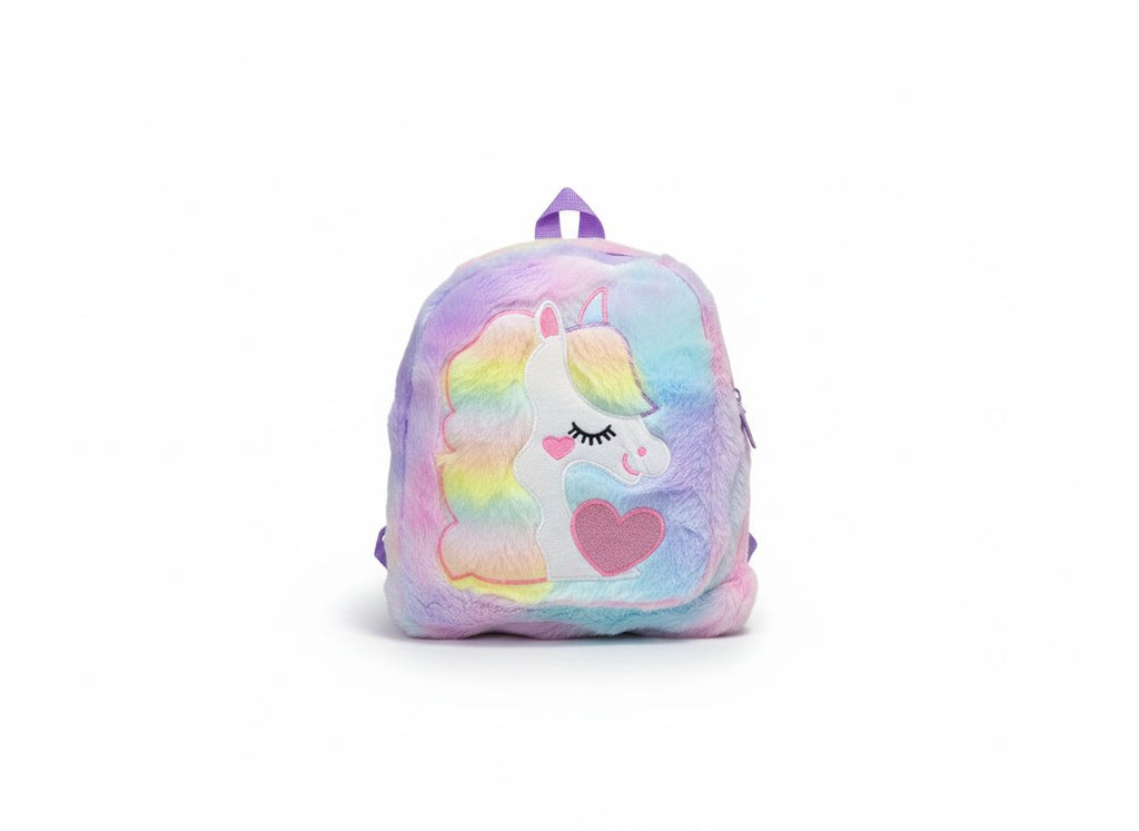 Magical Plush Unicorn Backpack with Rainbow Mane & Pastel Fur