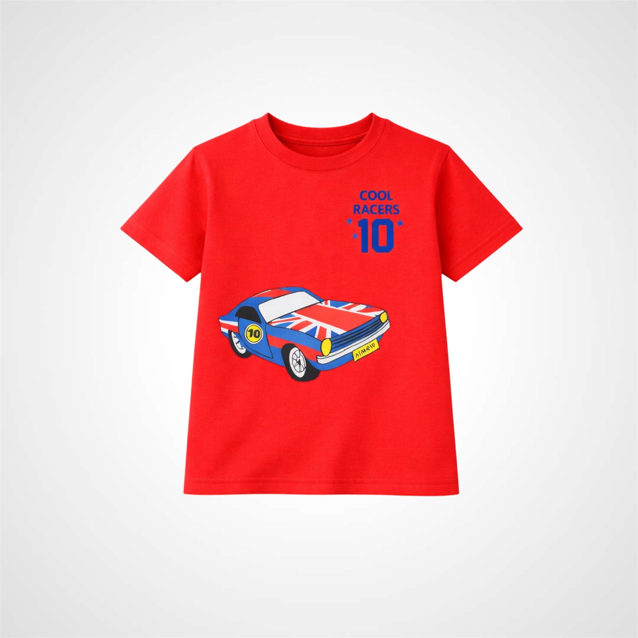 Boys Crew Neck Cotton T-Shirt | Racers Sports Car Graphic
