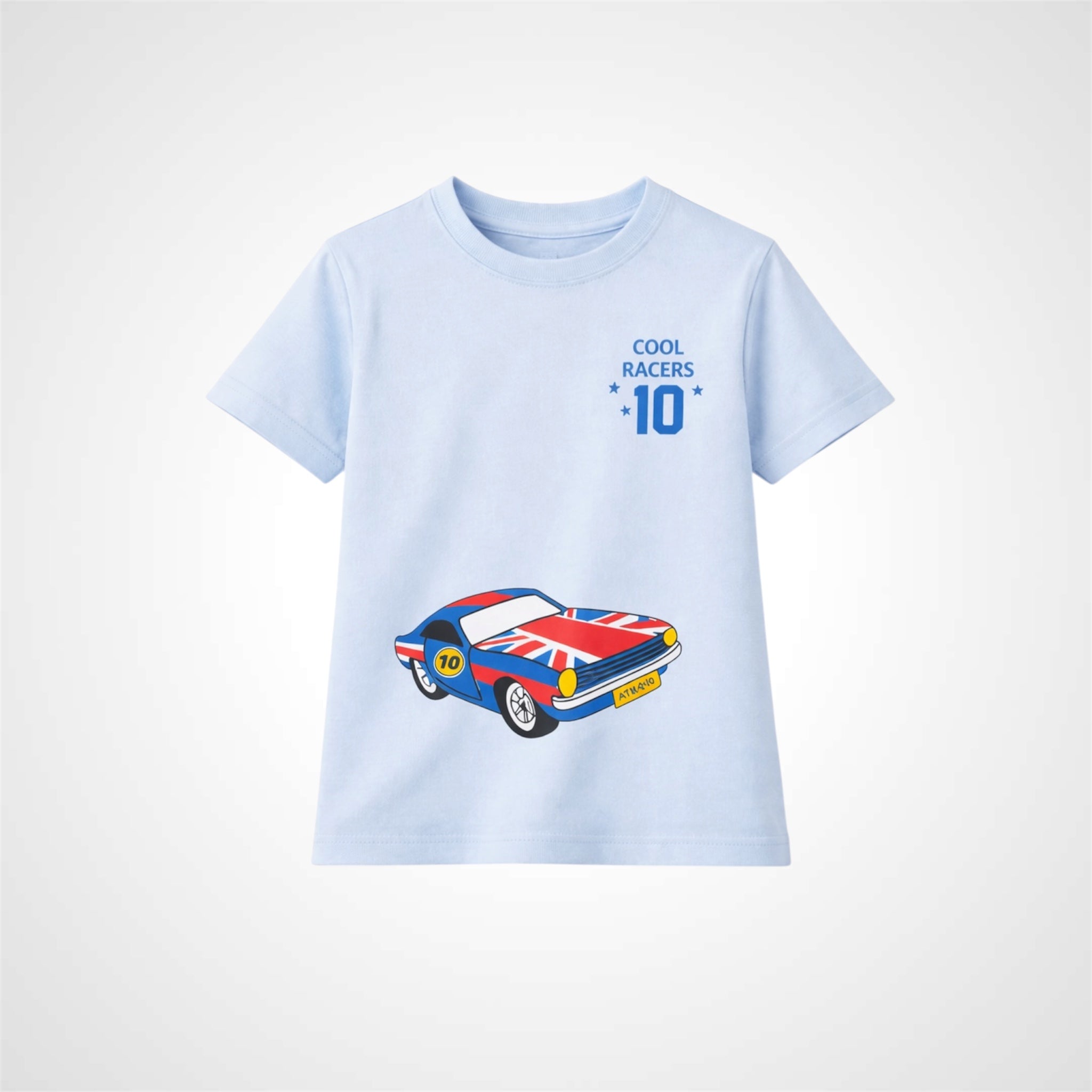 Boys Crew Neck Cotton T-Shirt | Racers Sports Car Graphic