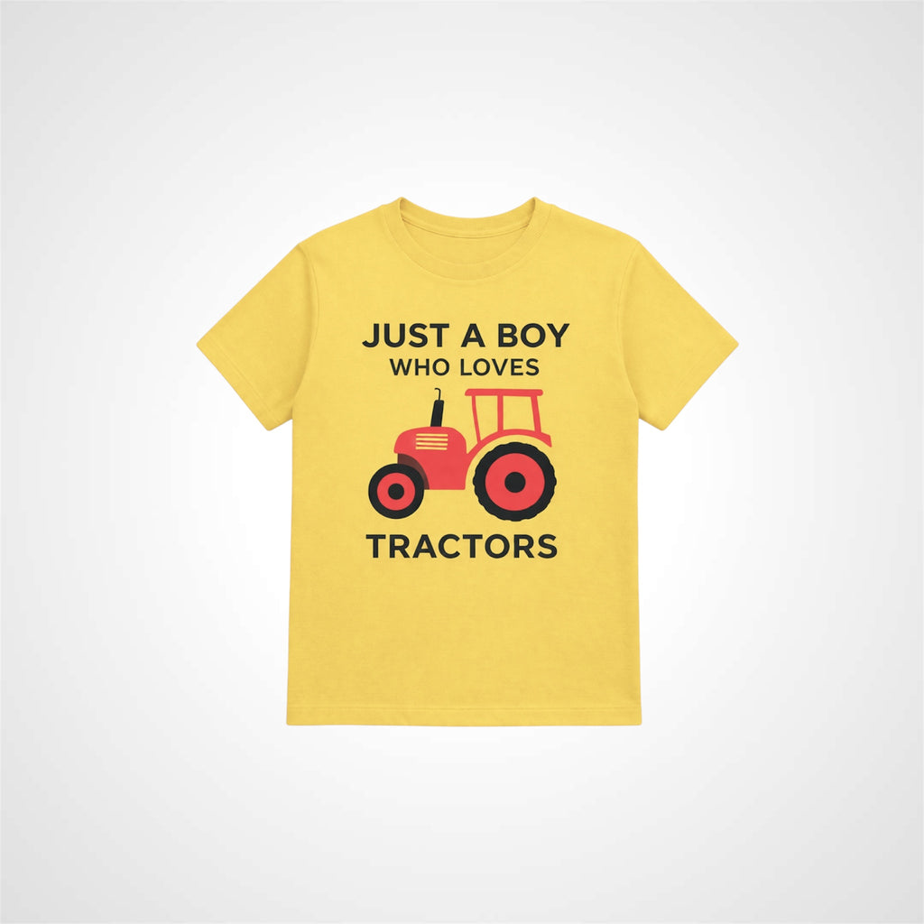 Boys Crew Neck Cotton T-Shirt Tractor Graphic