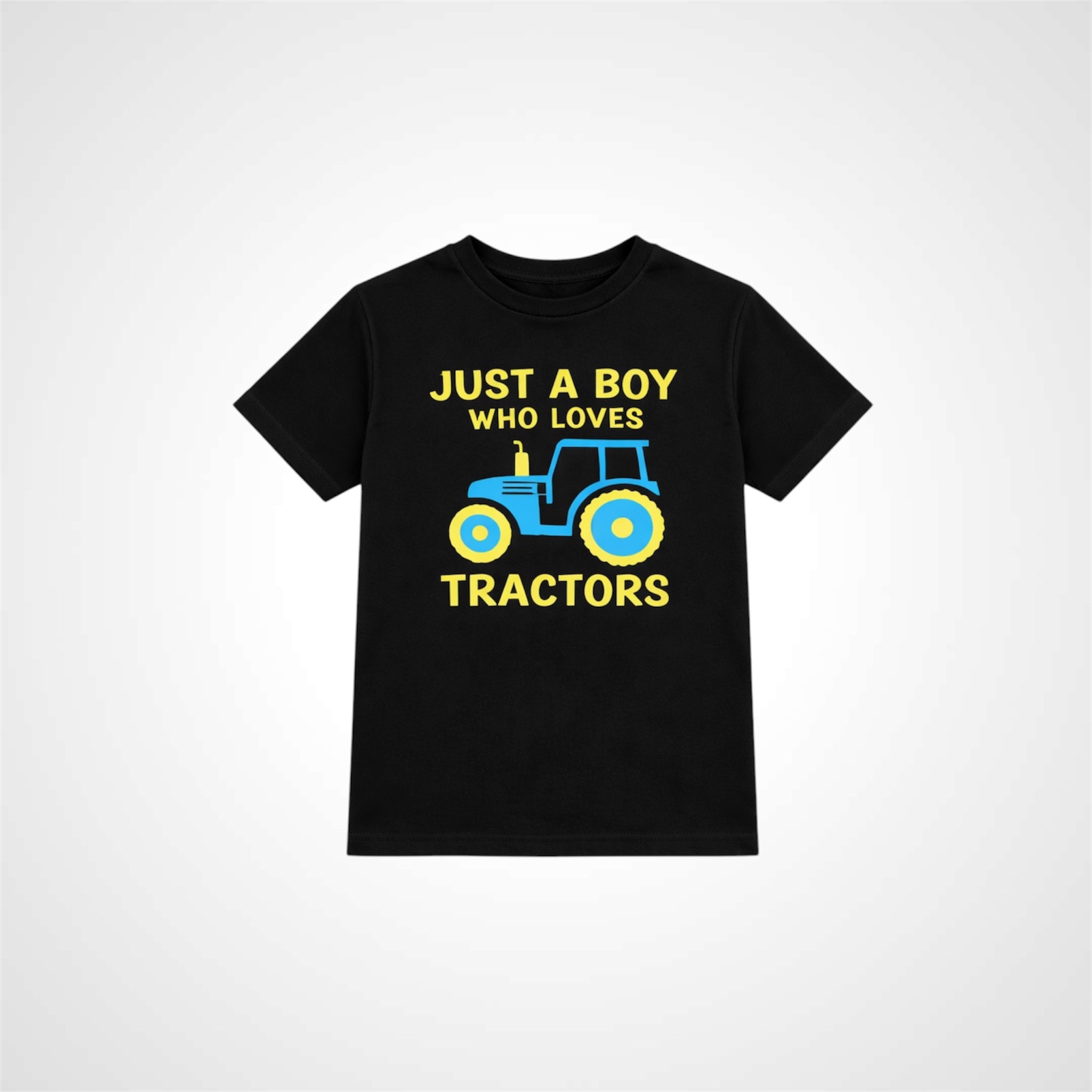 Boys Crew Neck Cotton T-Shirt Tractor Graphic