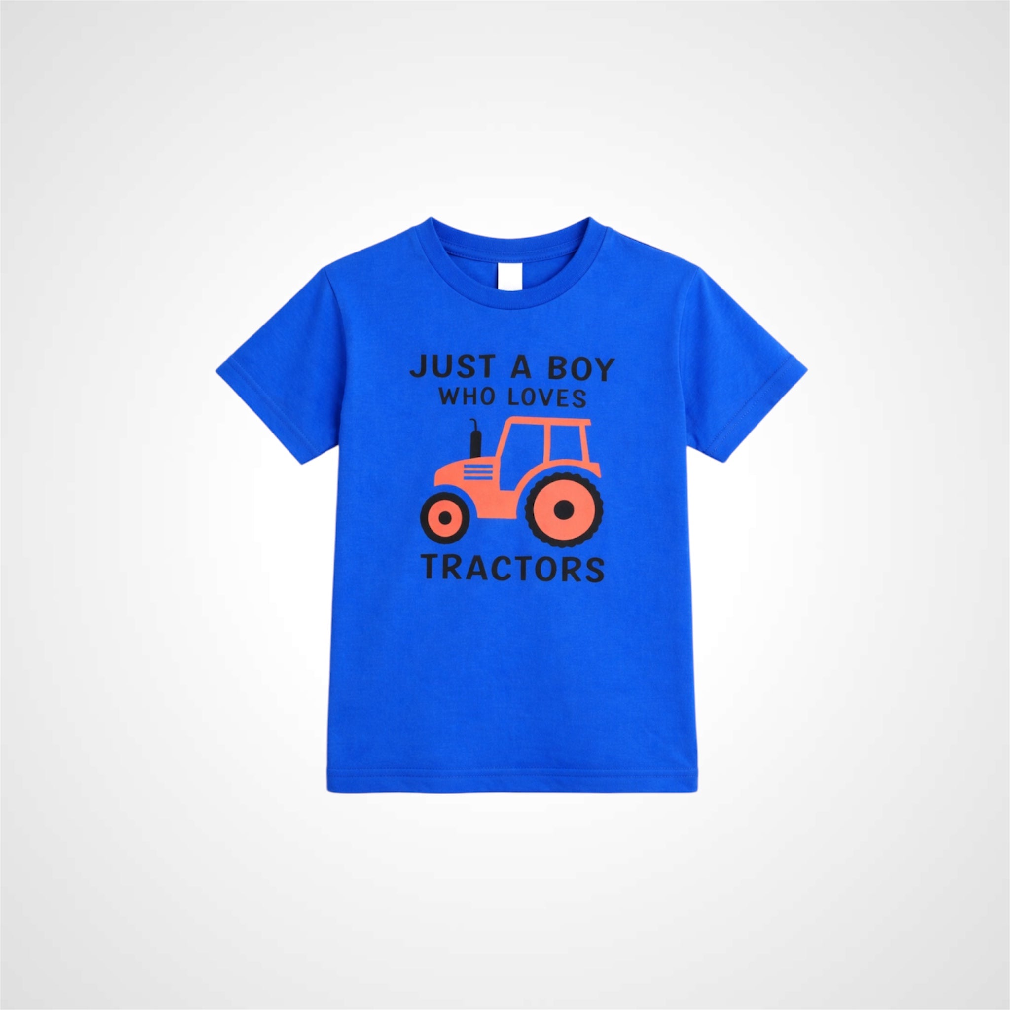 Boys Crew Neck Cotton T-Shirt Tractor Graphic