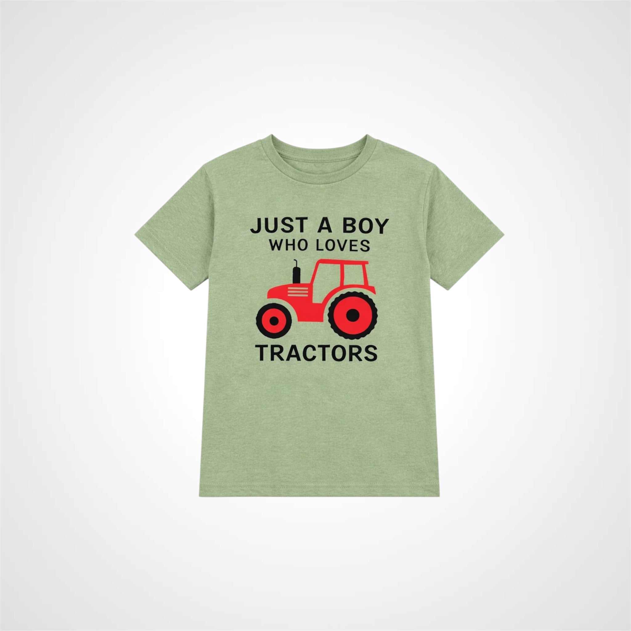Boys Crew Neck Cotton T-Shirt Tractor Graphic