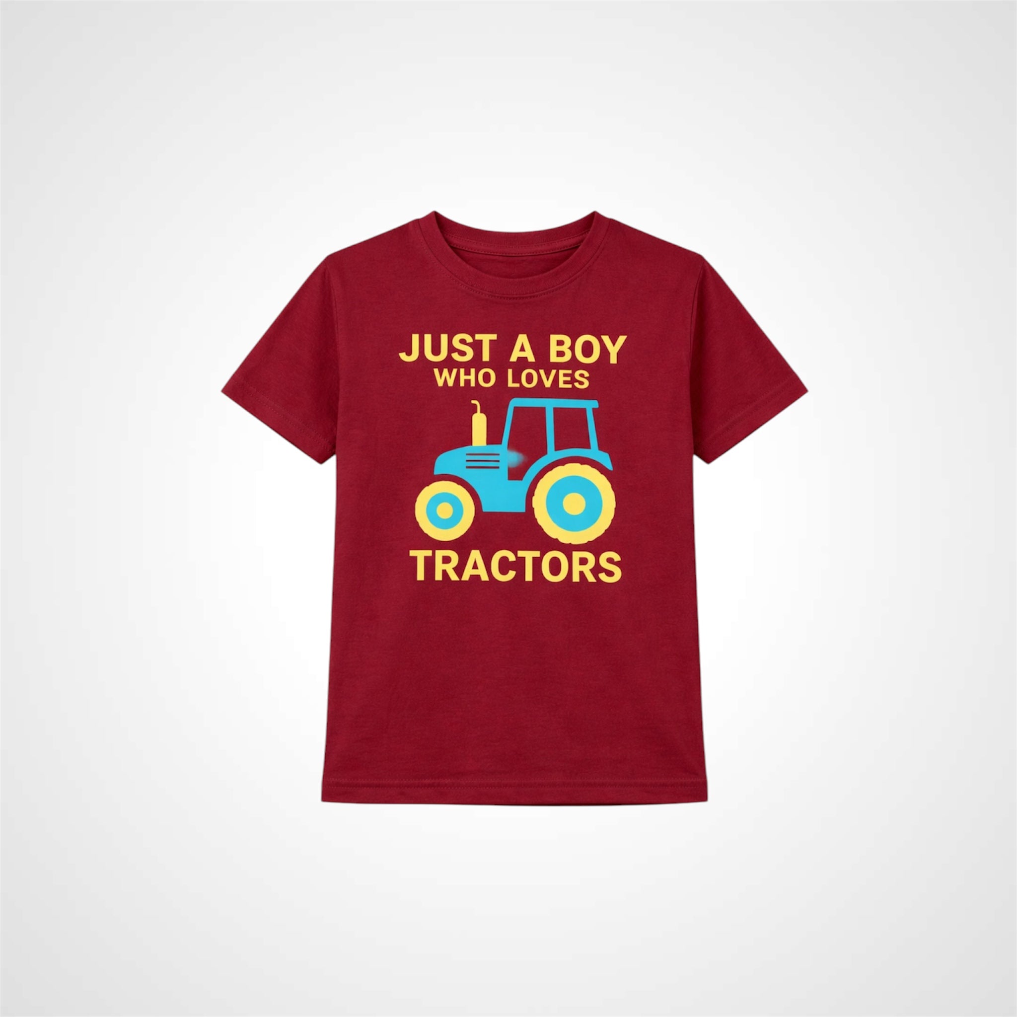 Boys Crew Neck Cotton T-Shirt Tractor Graphic