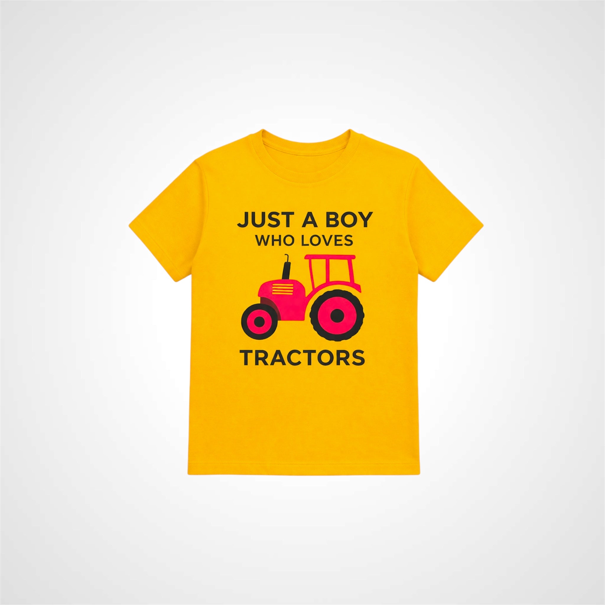 Boys Crew Neck Cotton T-Shirt Tractor Graphic