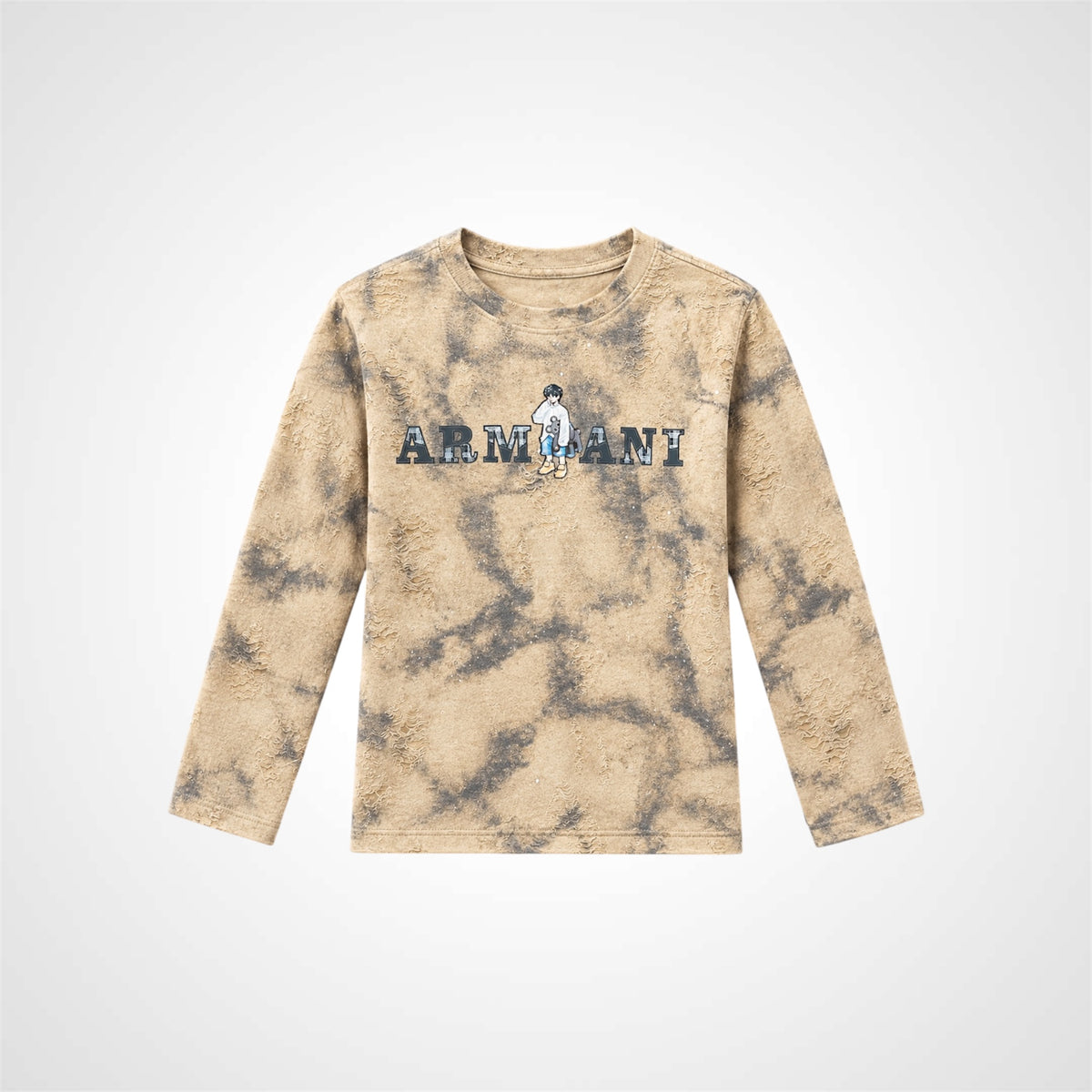 Boys Tie-Dye Textured Crew Neck T-Shirt