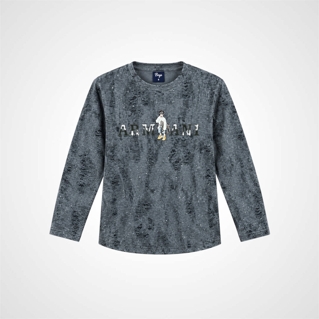 Boys Tie-Dye Textured Crew Neck T-Shirt