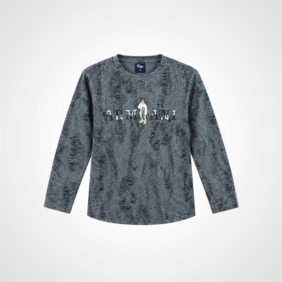 Boys Tie-Dye Textured Crew Neck T-Shirt