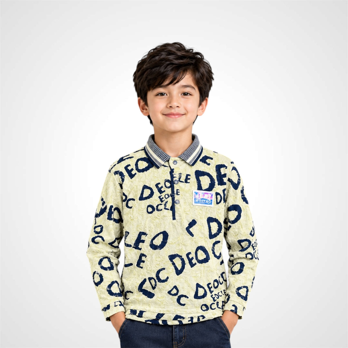 Boys Tie-Dye Textured Polo Shirt  Kids Casual Wear