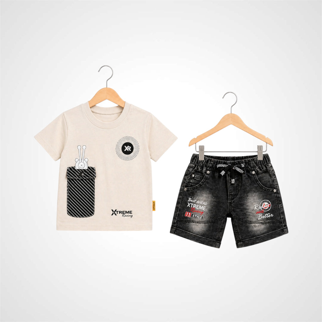 Boys-casual-graphic-tshirt-and-denim-shorts-outfit