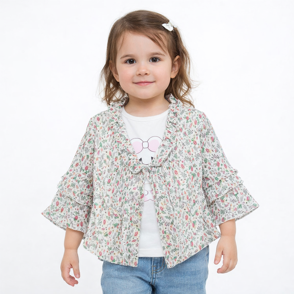 Summer Fun Ruffled Shrug and Tee Combo