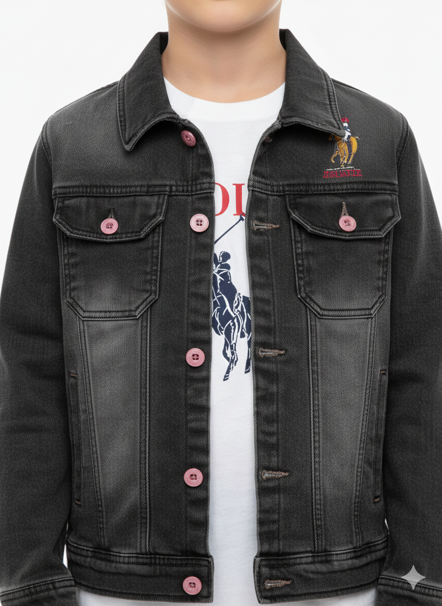 Boys' Premium Light Wash Denim Shirt – Classic Fit Jean shirtfor Kids