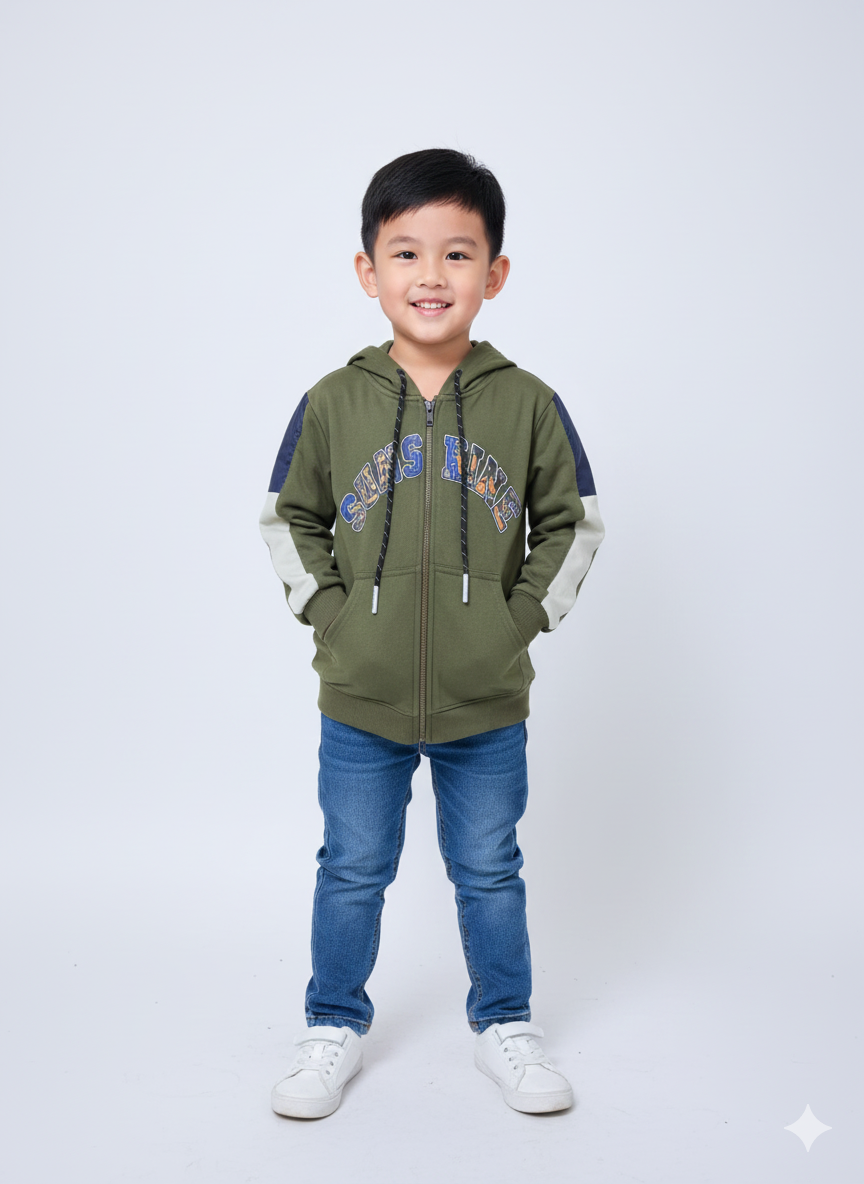 Trendy Boys Full Zip Hoodie – Comfortable & Warm Jacket