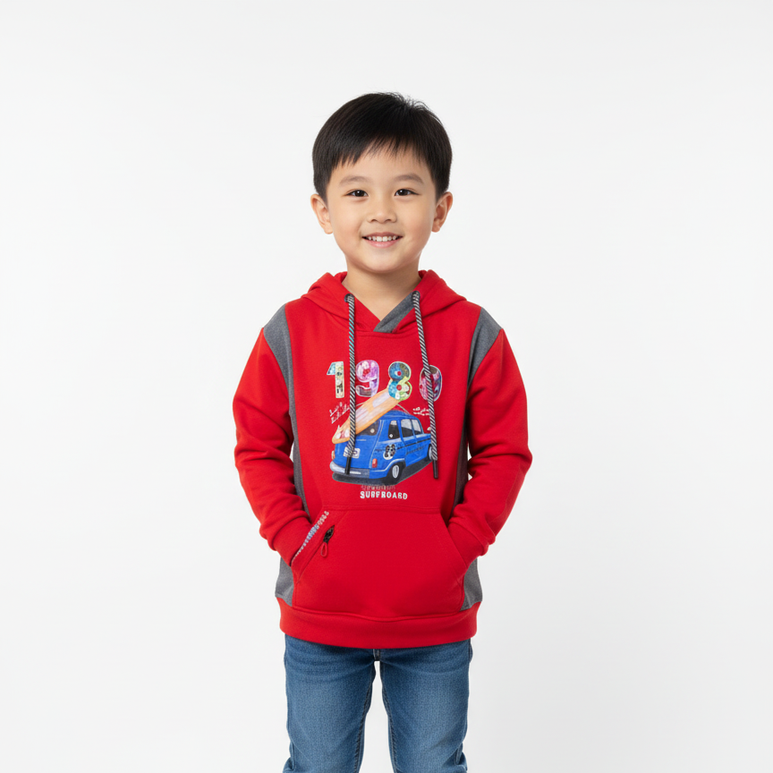 Kids' '1980' Surf Van Graphic Pullover Hoodie