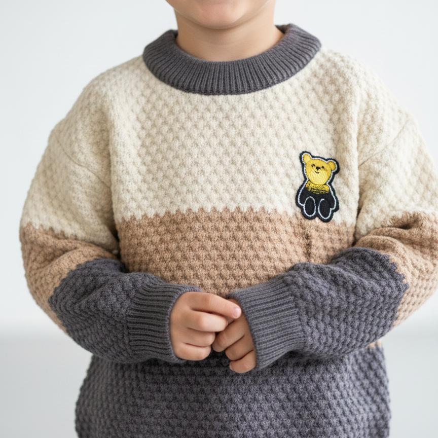 Cozy Nordic-Knit Quarter-Zip Sweater for Toddlers