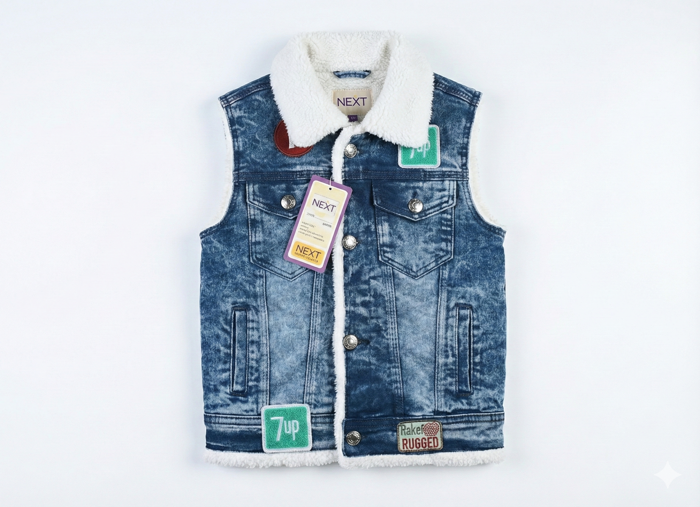 Kids' Sleeveless Winter Gilet with Faux Fur Collar jacket