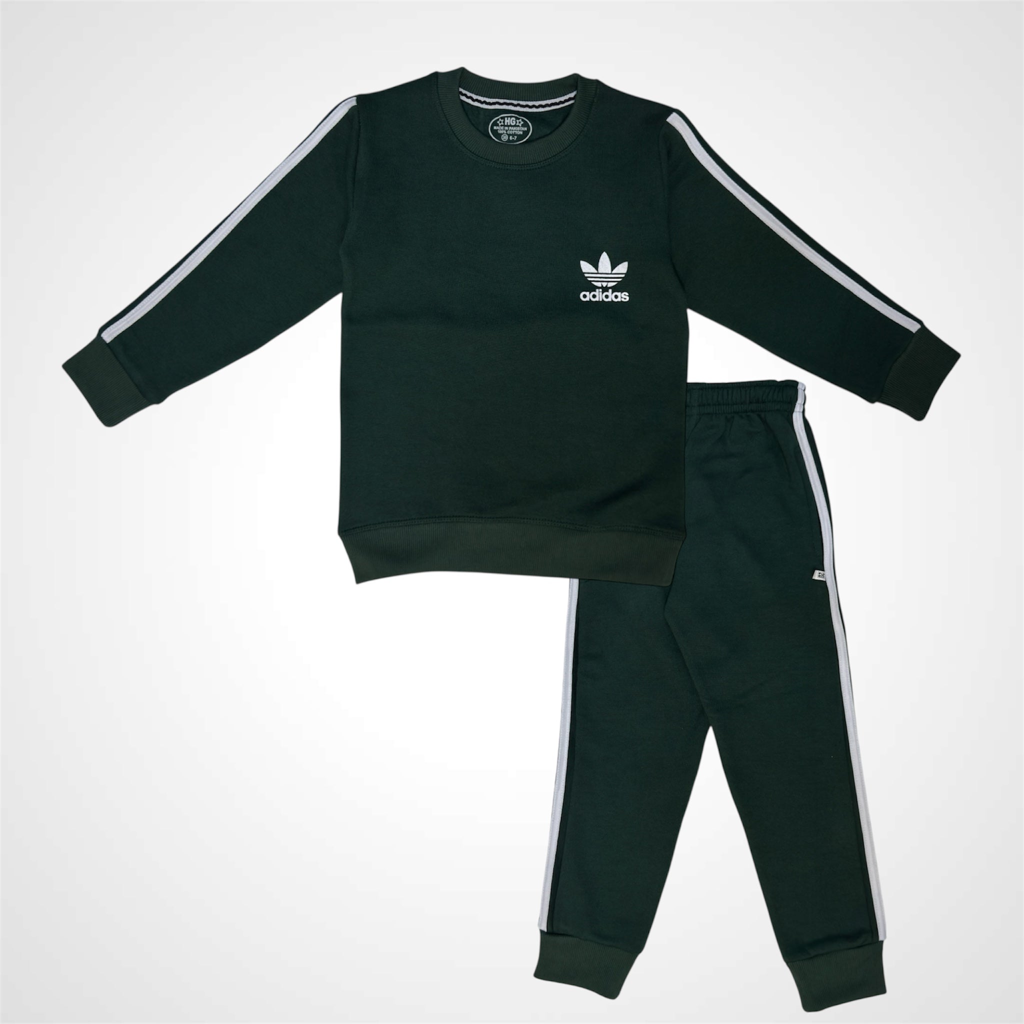 Kids' Two-Piece Activewear Set with Classic Striped Design