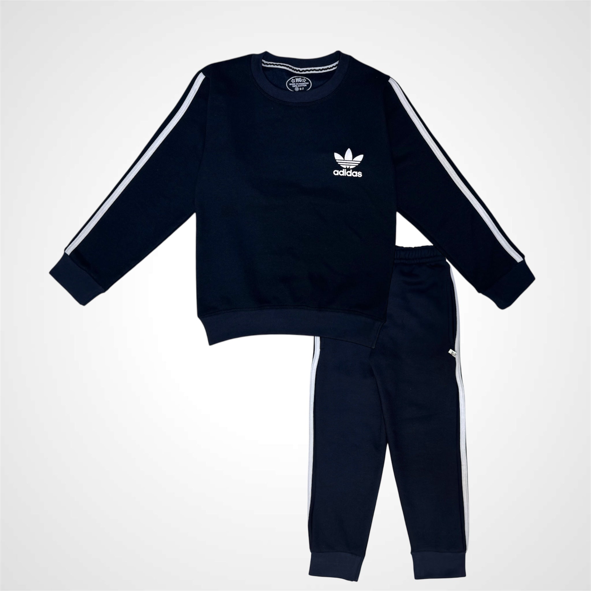 Kids' Two-Piece Activewear Set with Classic Striped Design