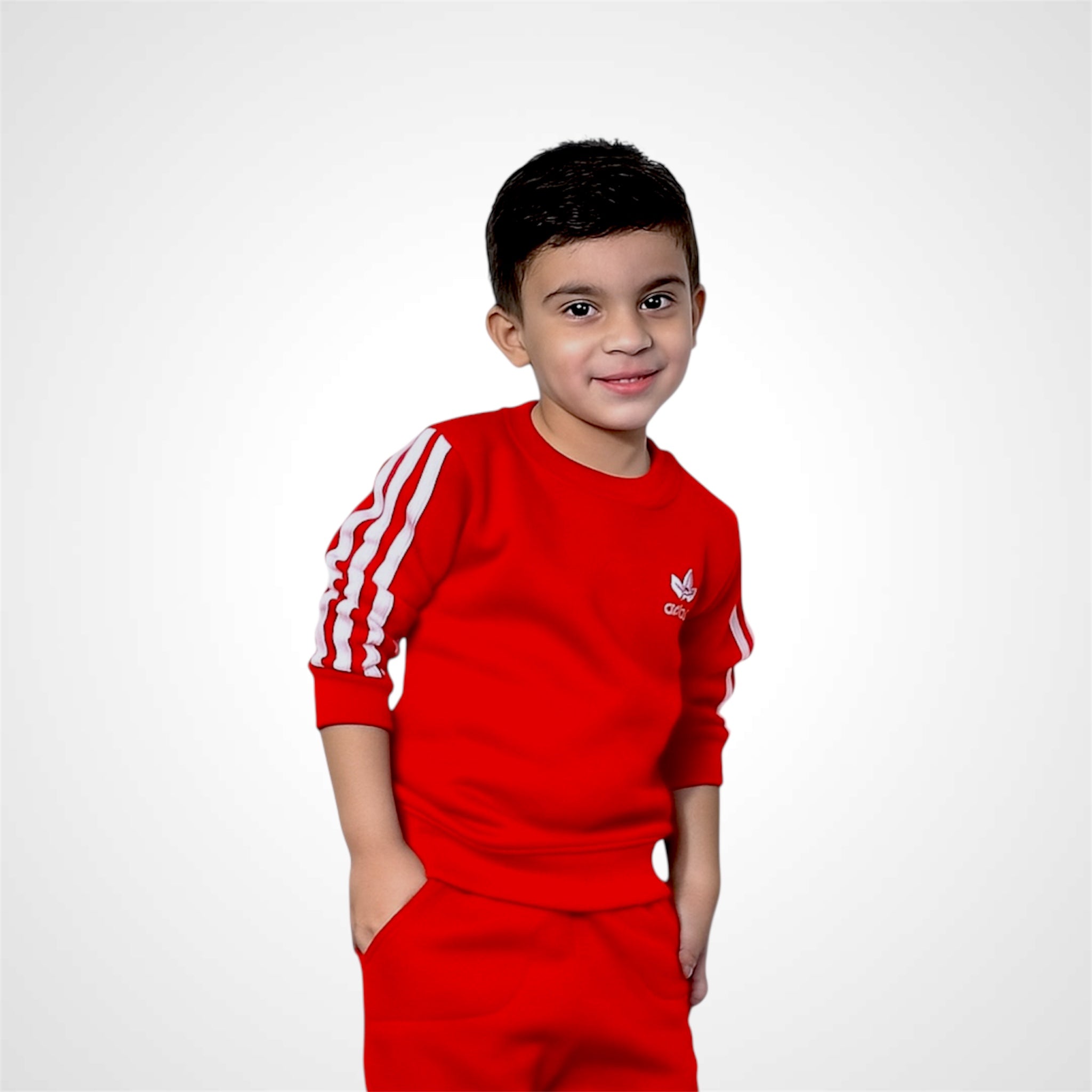 Kids' Two-Piece Activewear Set with Classic Striped Design