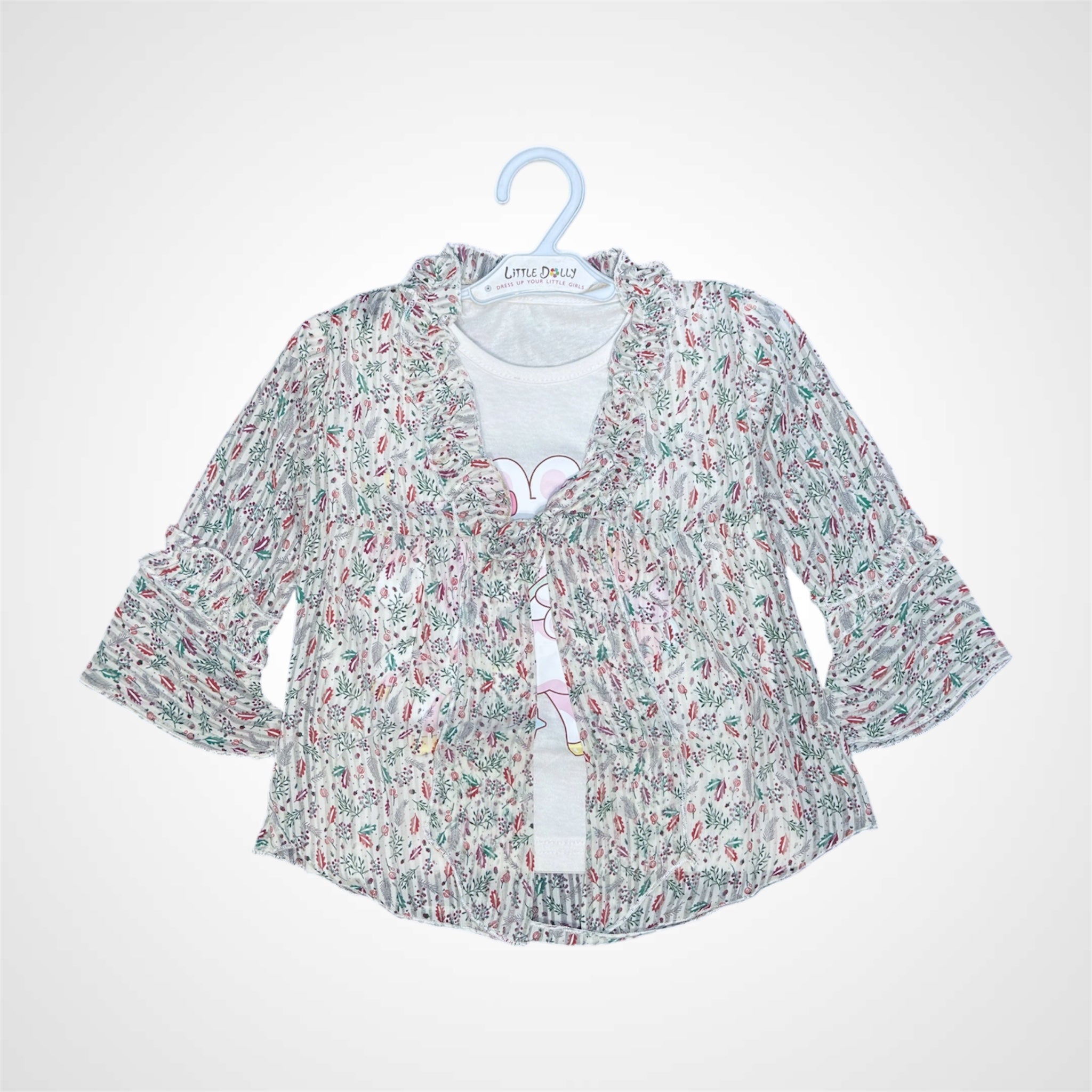 Summer Fun Ruffled Shrug and Tee Combo