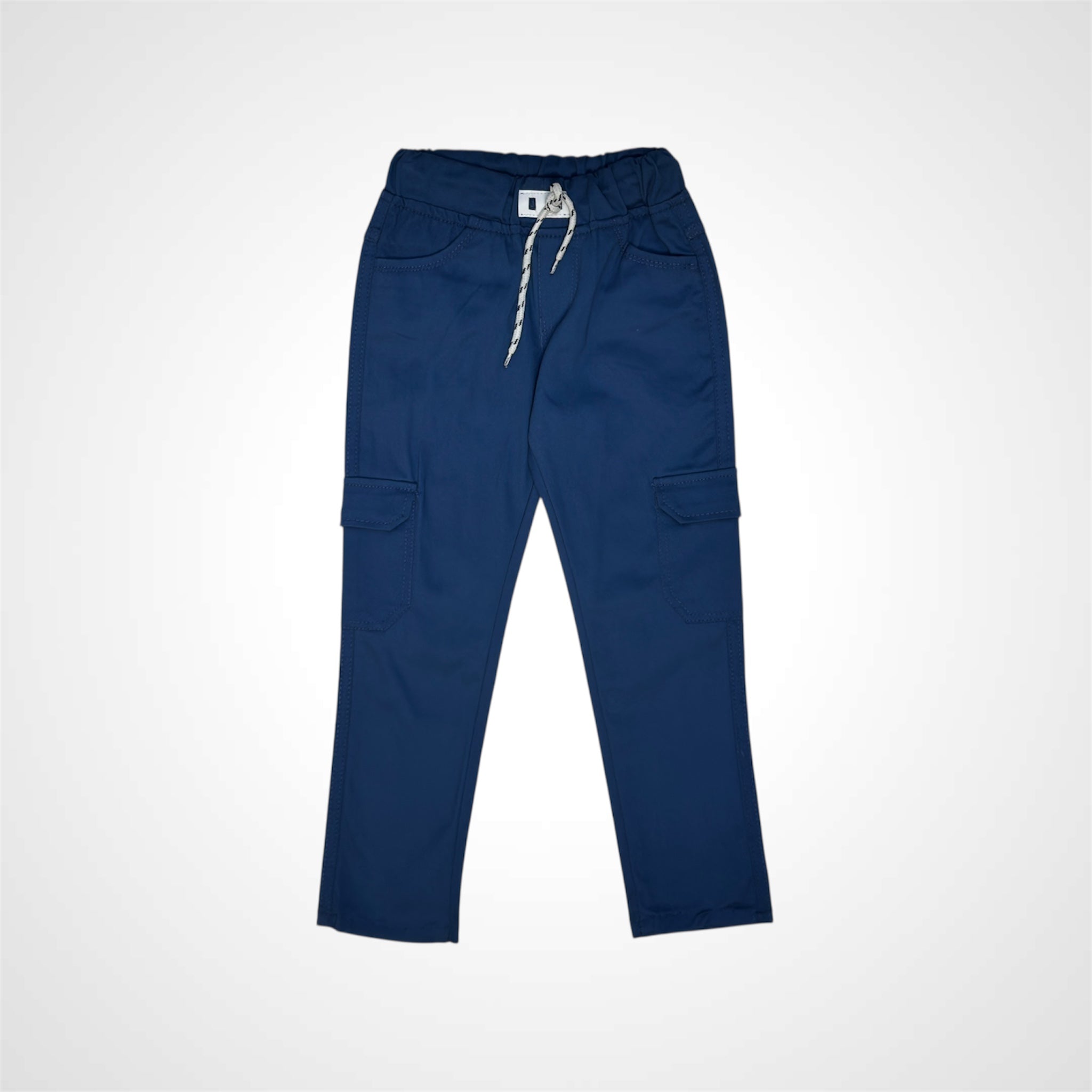 Durable Solid Color Cargo Joggers for Kids