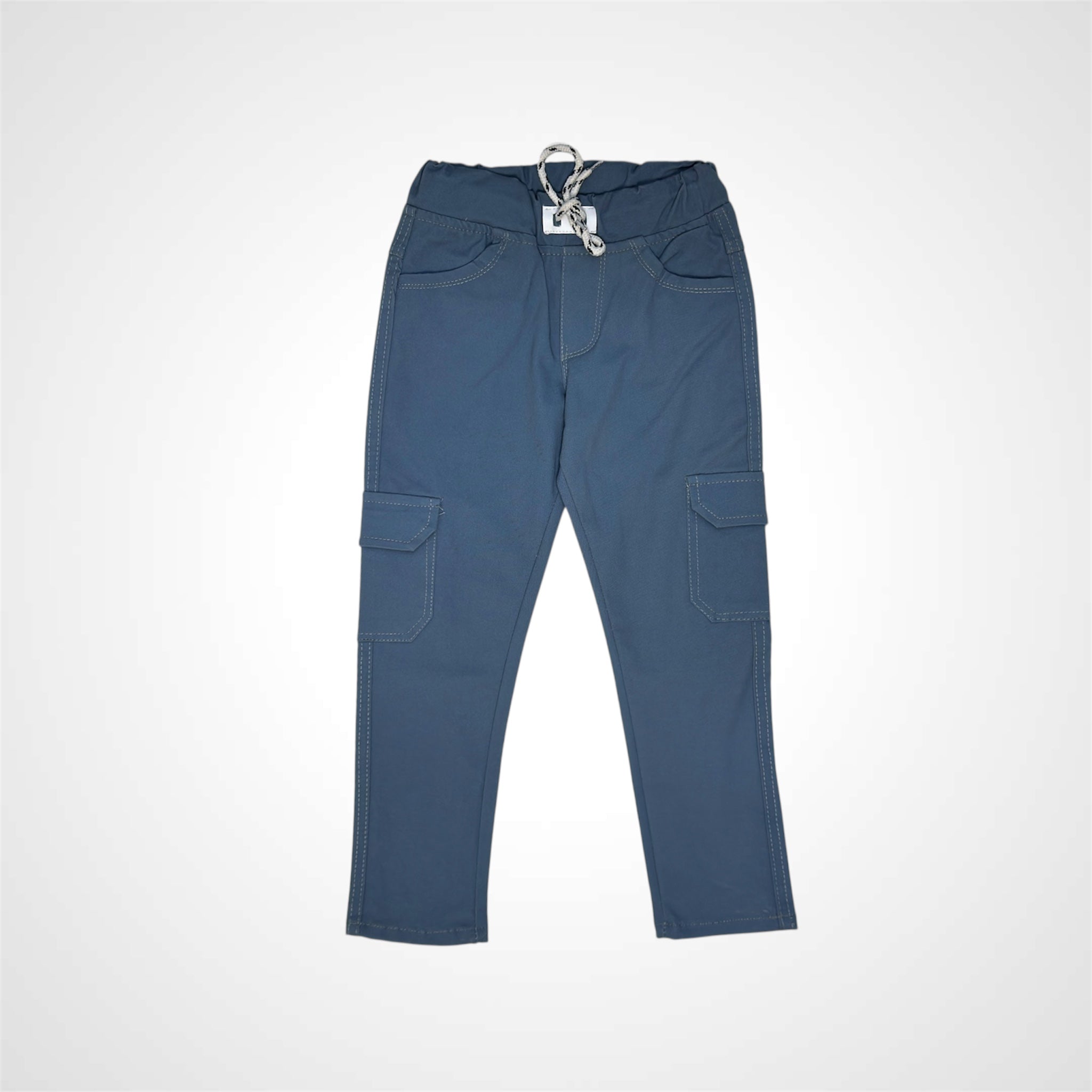 Durable Solid Color Cargo Joggers for Kids