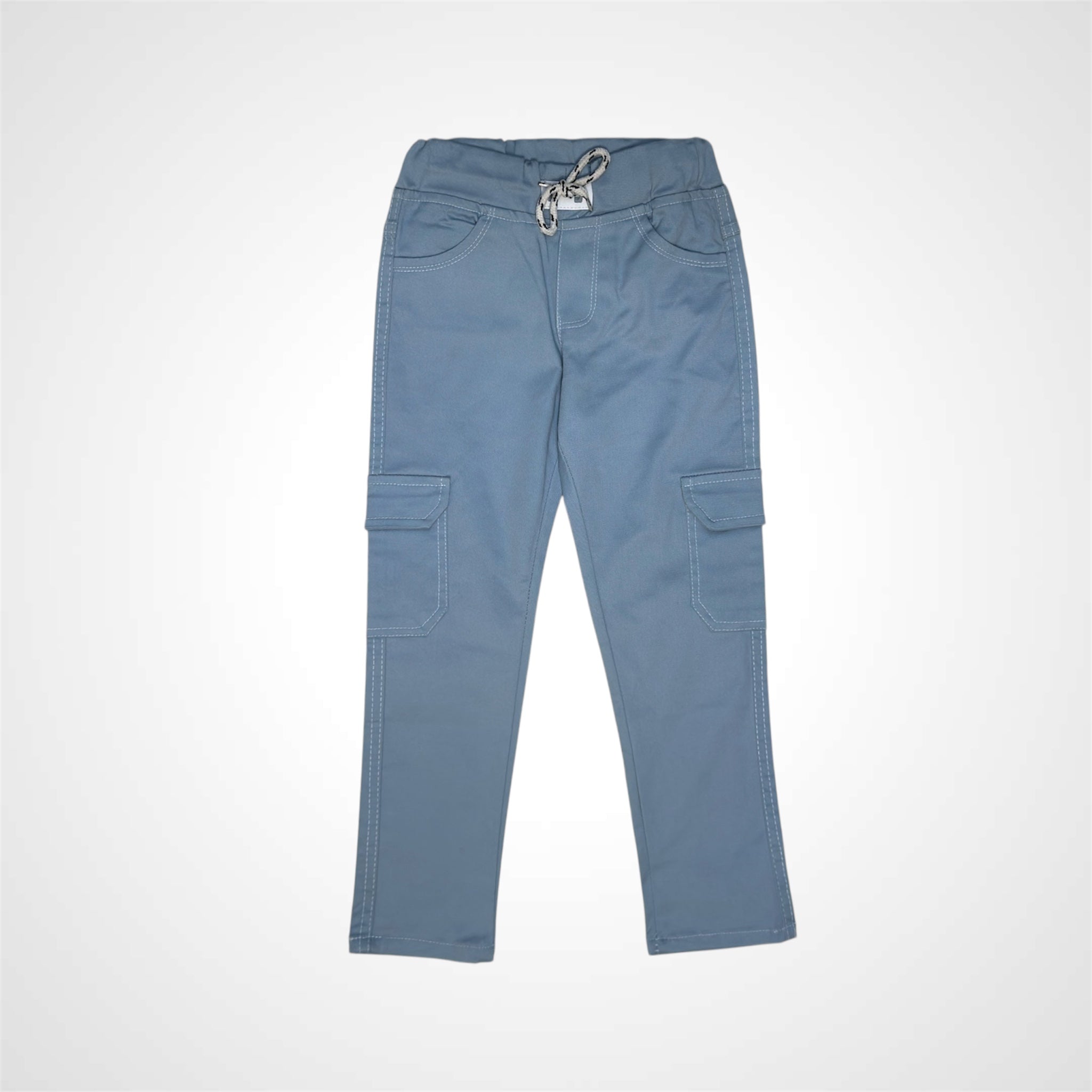 Durable Solid Color Cargo Joggers for Kids