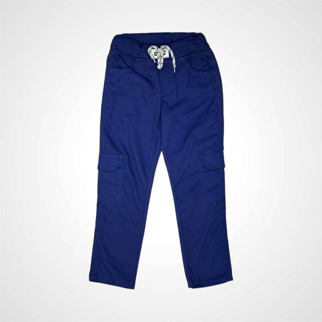 Durable Solid Color Cargo Joggers for Kids