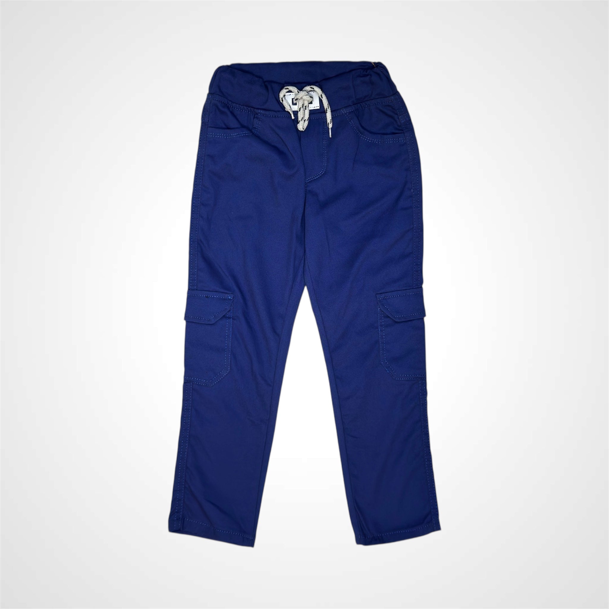 Durable Solid Color Cargo Joggers for Kids