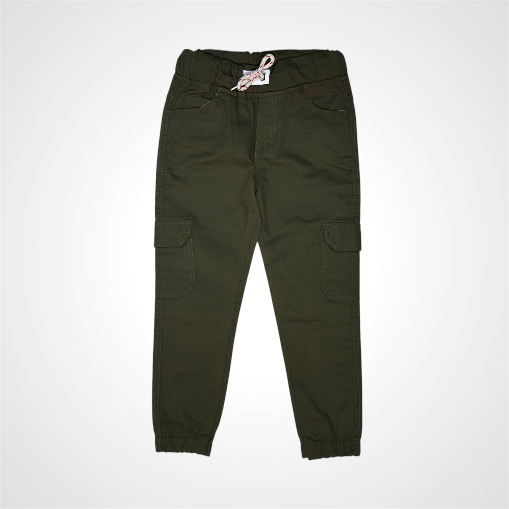 Durable Solid Color Cargo Joggers for Kids