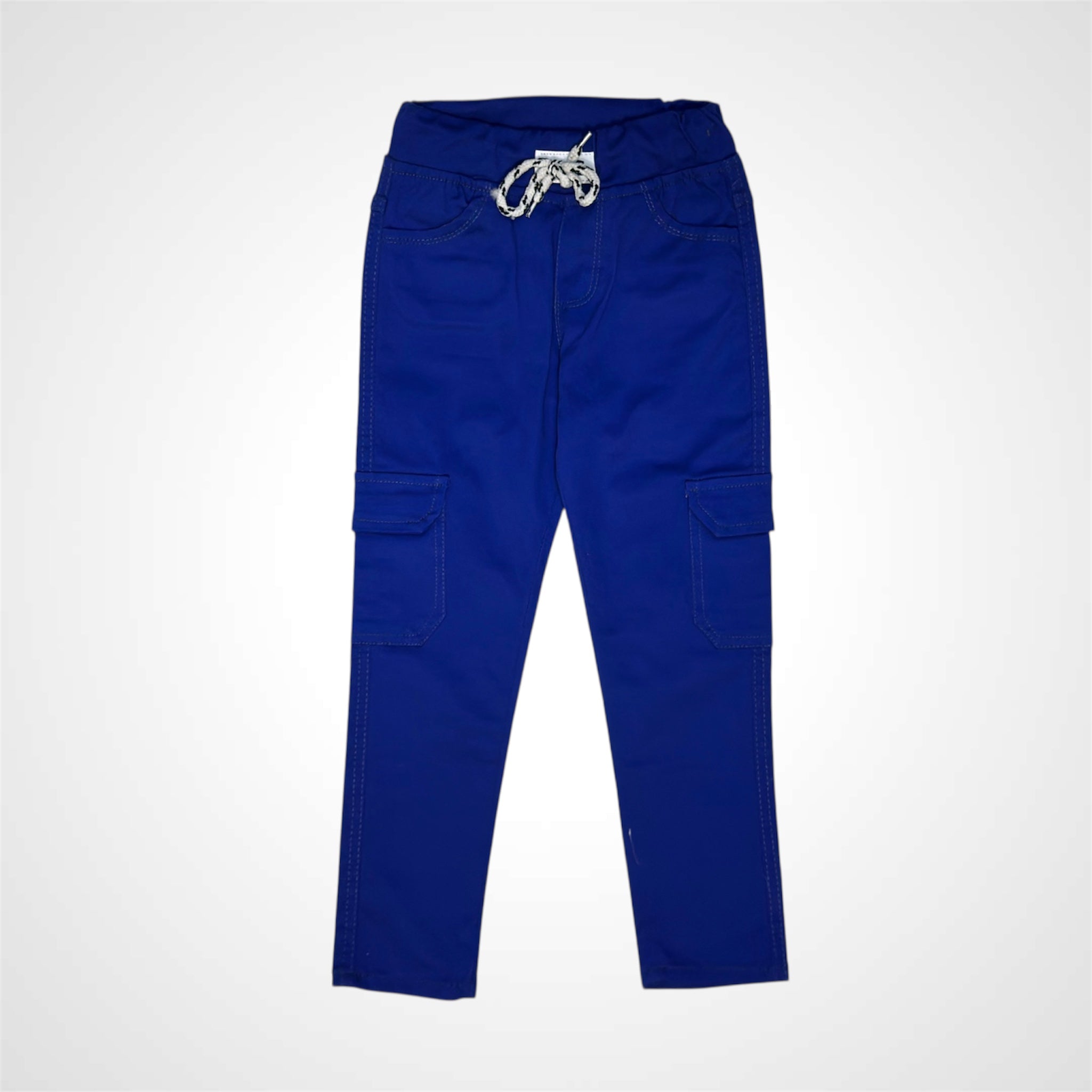 Durable Solid Color Cargo Joggers for Kids
