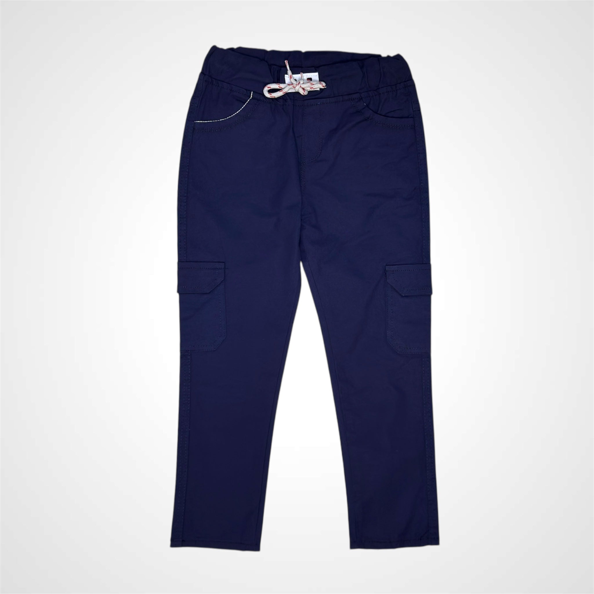 Durable Solid Color Cargo Joggers for Kids