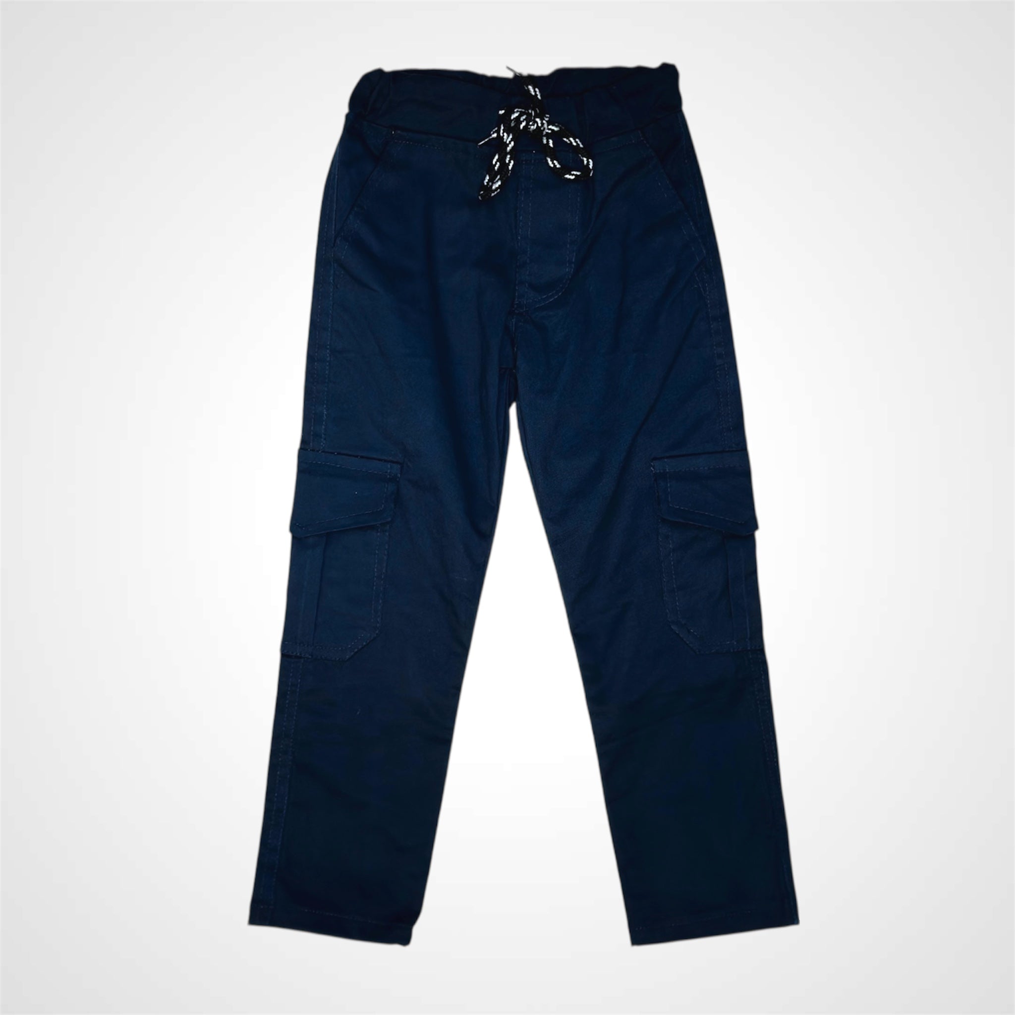 Durable Solid Color Cargo Joggers for Kids