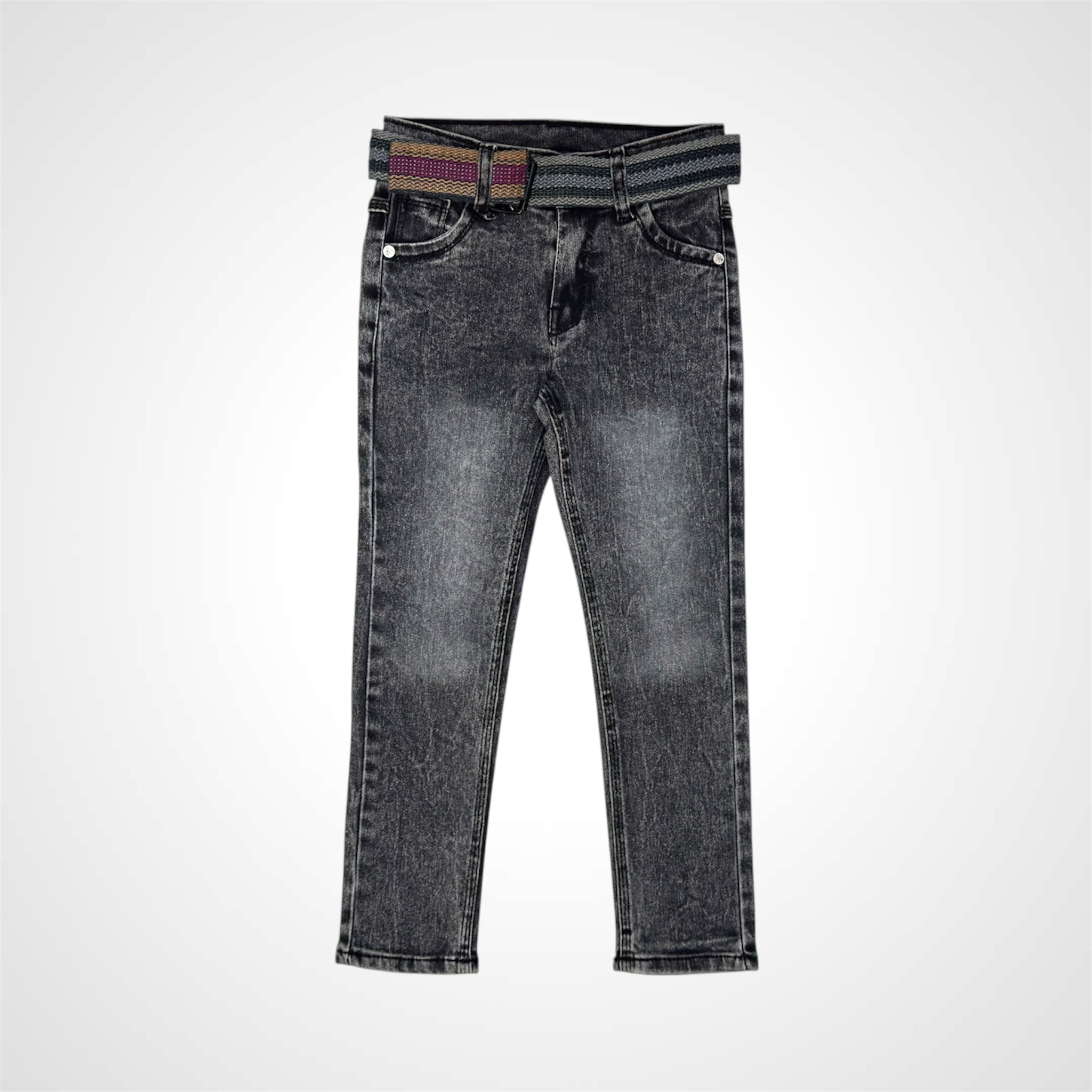 Classic Fit Jeans with Included Belt for Kids