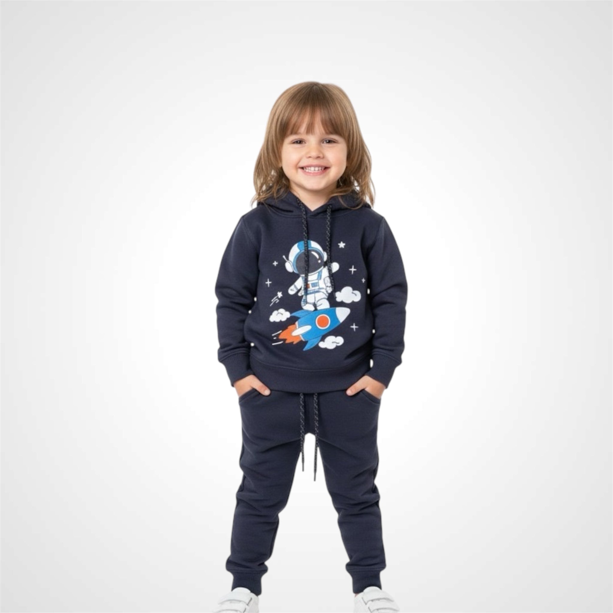 Kids Cozy Fleece Kids Tracksuit Set | Astronaut Theme