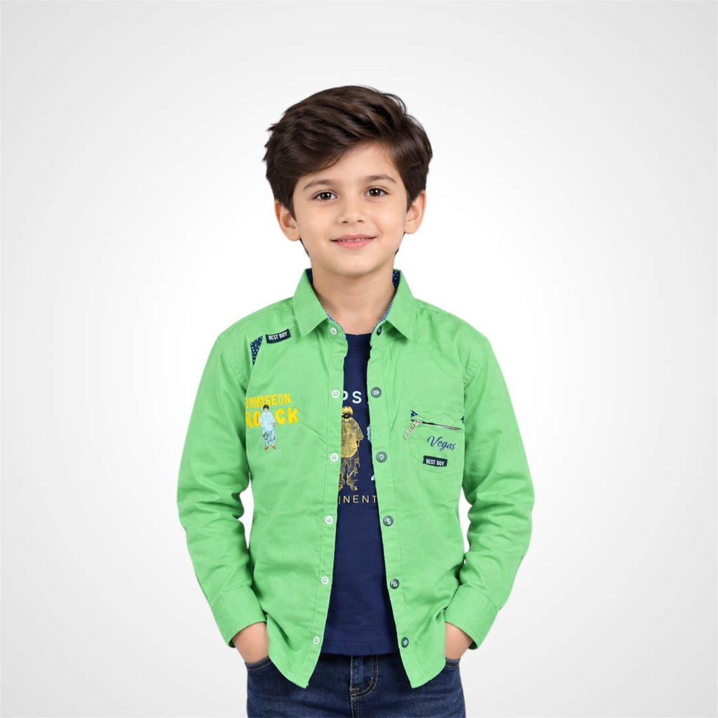 Kids Double-Look Graphic Casual Shirt
