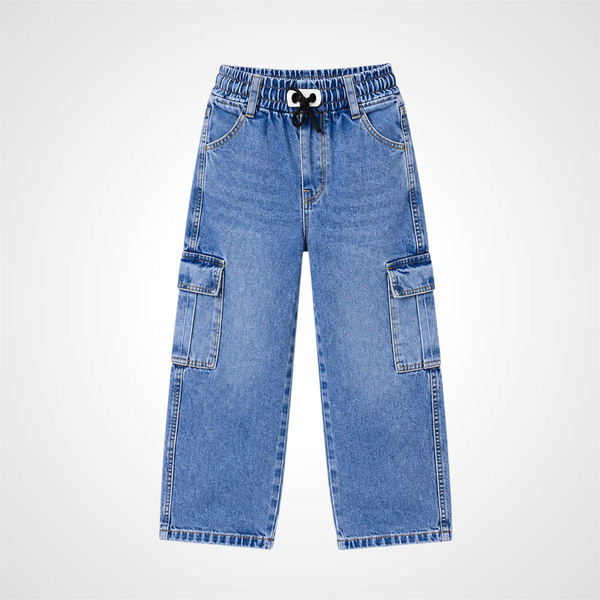 Kids Essential Baggy Fit Cargo Jeans