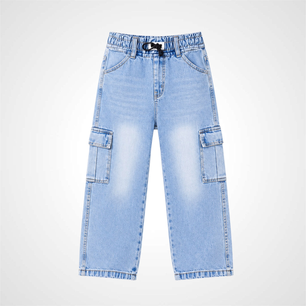 Kids Essential Baggy Fit Cargo Jeans