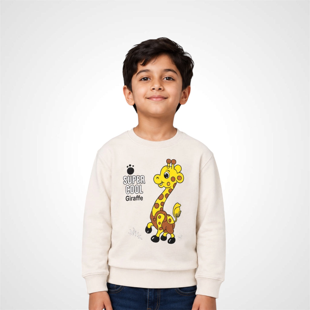 Kids Giraffe Graphic Print Crewneck Sweatshirt