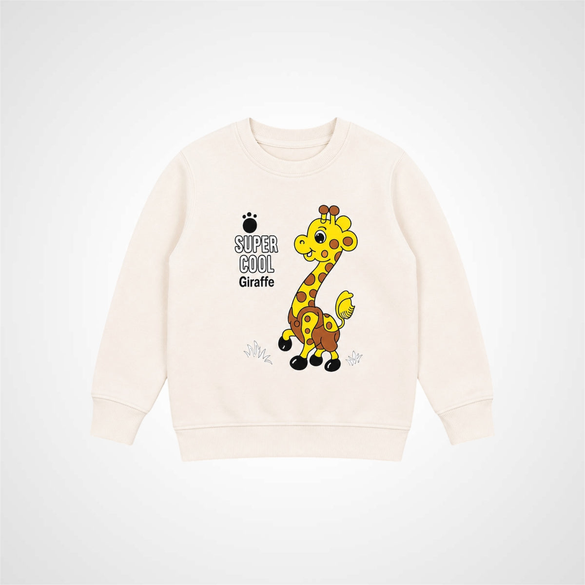 Kids Giraffe Graphic Print Crewneck Sweatshirt