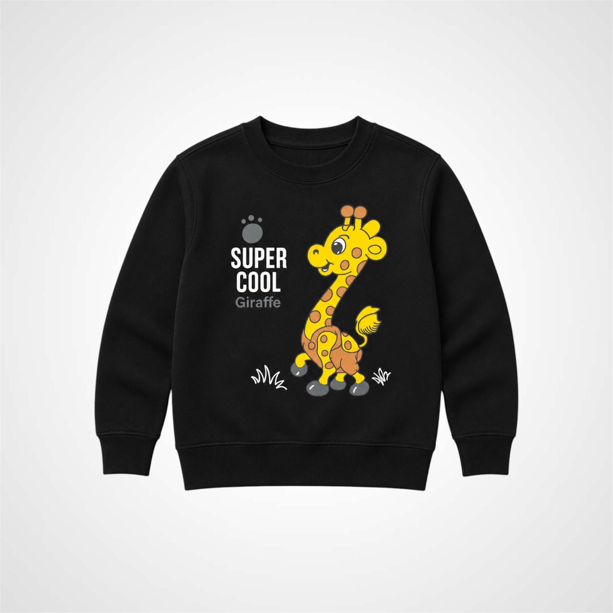 Kids Giraffe Graphic Print Crewneck Sweatshirt