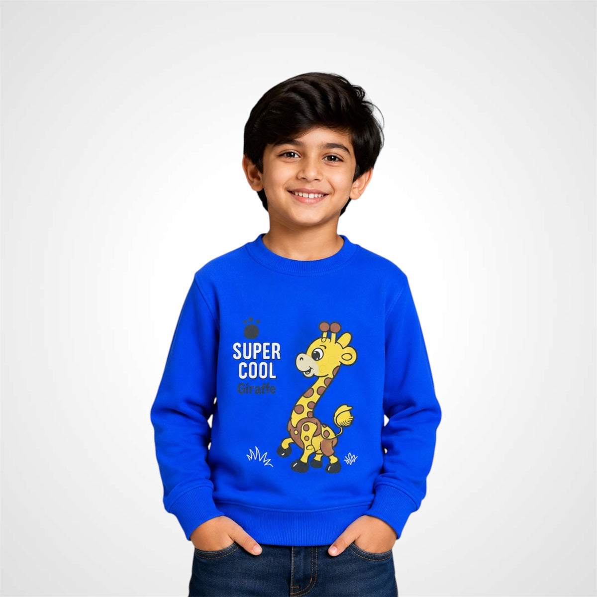 Kids Giraffe Graphic Print Crewneck Sweatshirt
