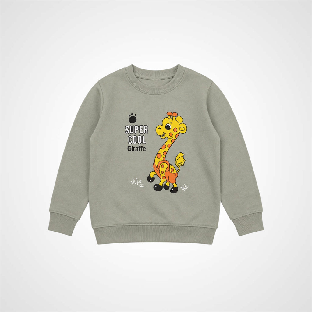 Kids Giraffe Graphic Print Crewneck Sweatshirt