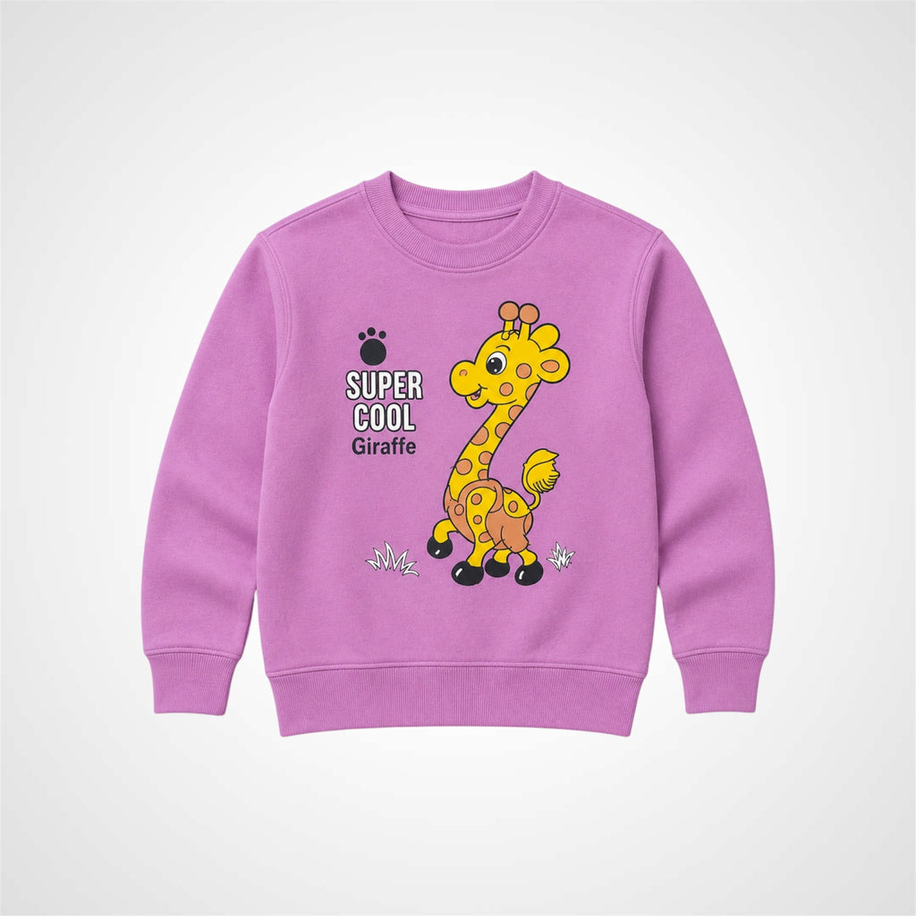 Kids Giraffe Graphic Print Crewneck Sweatshirt