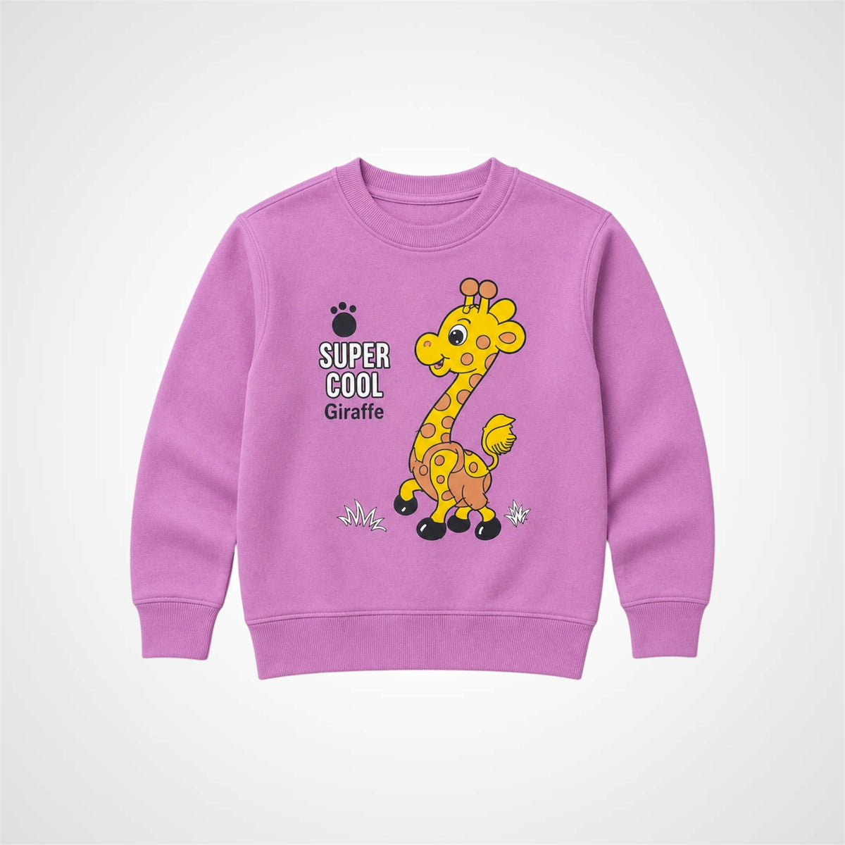 Kids Giraffe Graphic Print Crewneck Sweatshirt