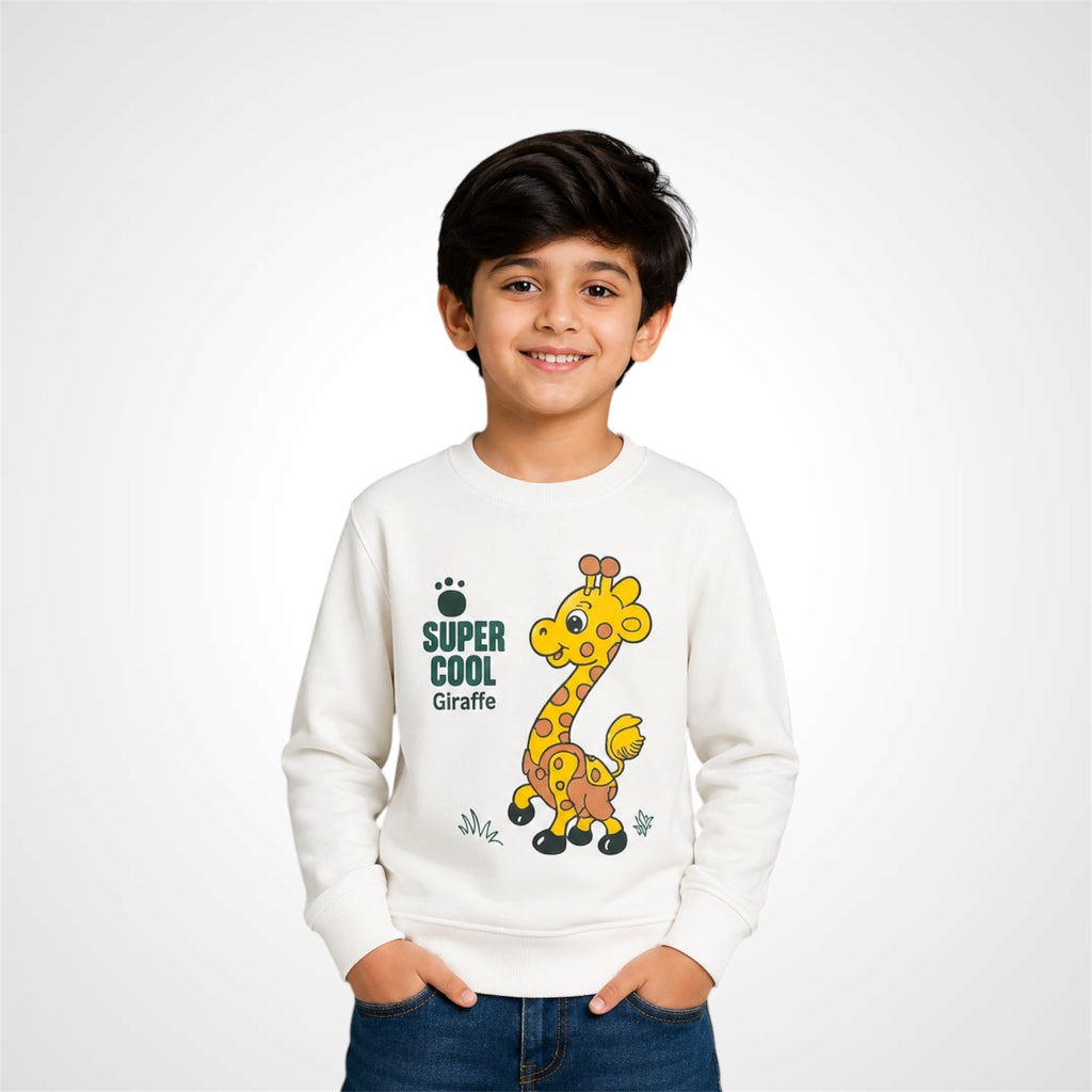 Kids Giraffe Graphic Print Crewneck Sweatshirt
