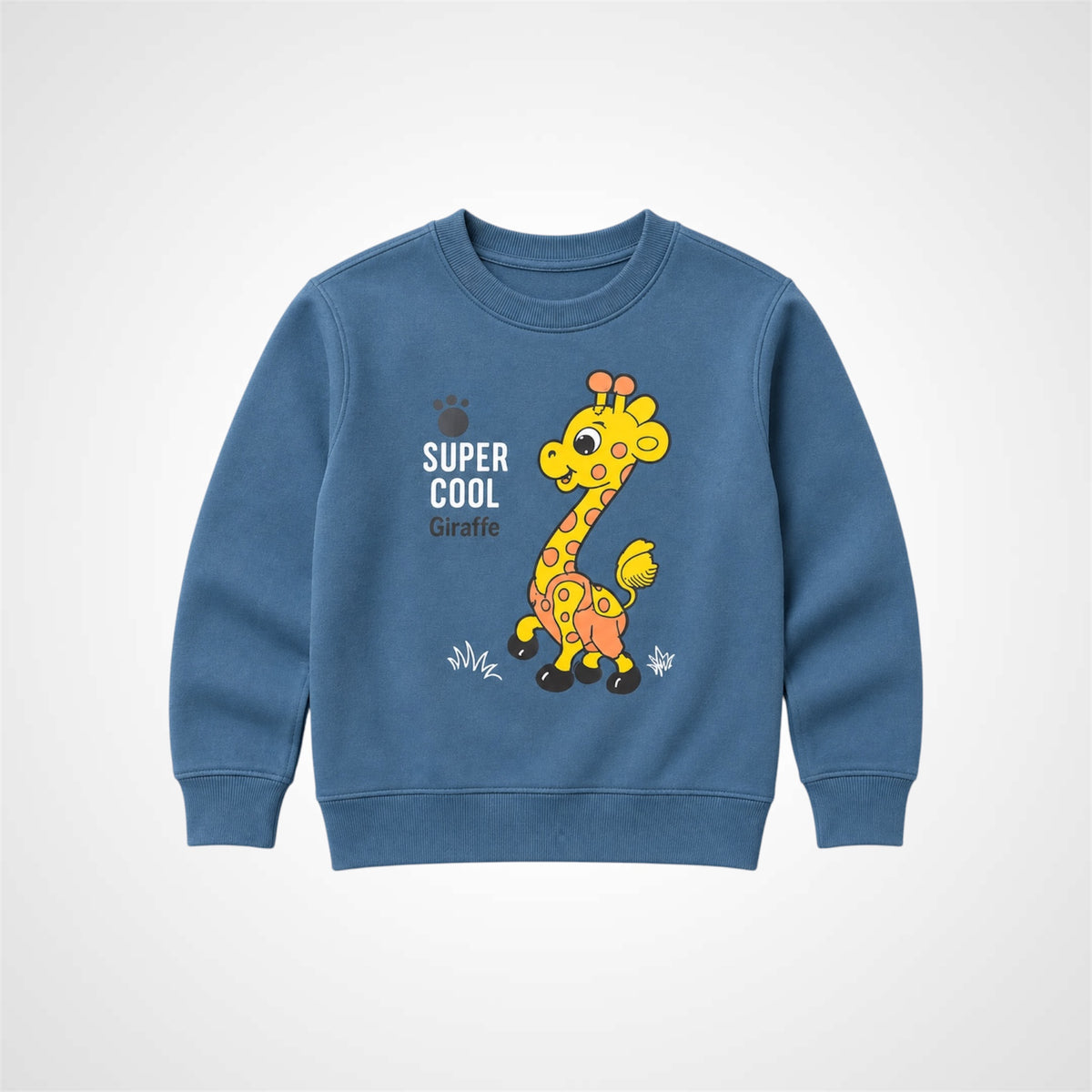 Kids Giraffe Graphic Print Crewneck Sweatshirt