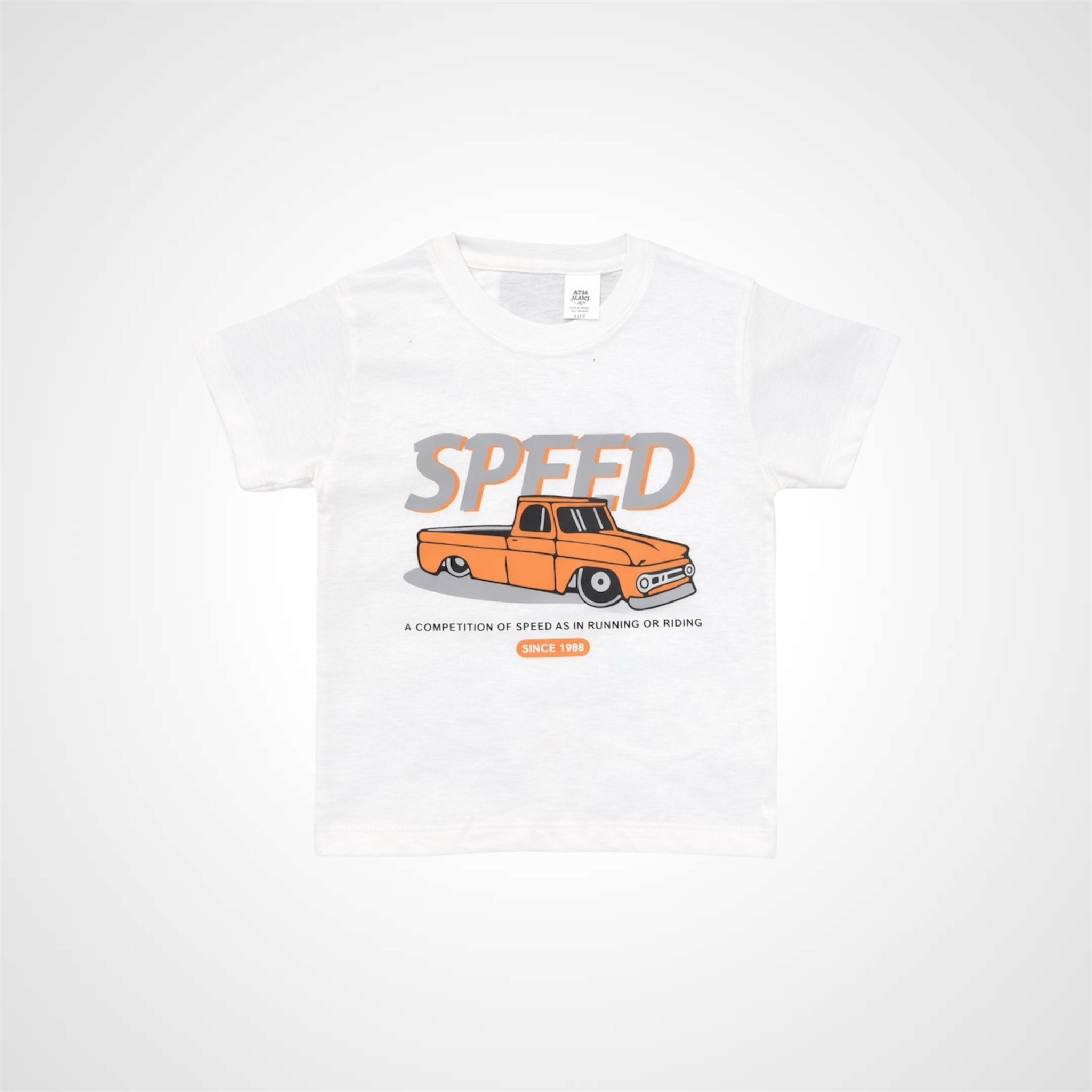 Kids Premium Cotton Graphic T-Shirt - Vintage Speed Truck Design