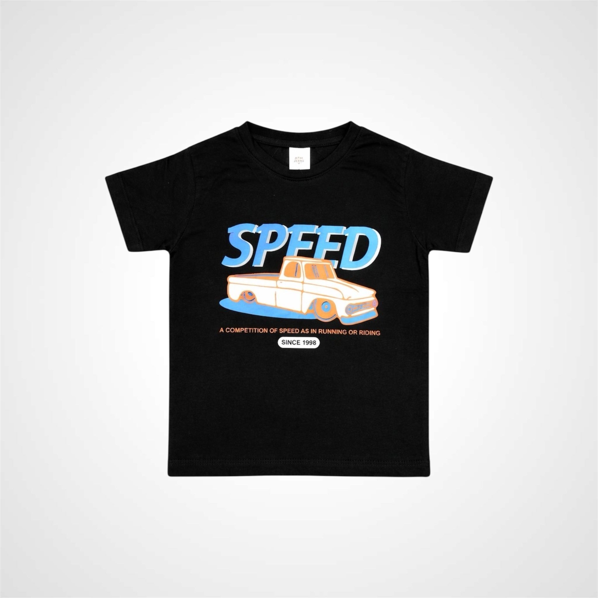 Kids Premium Cotton Graphic T-Shirt - Vintage Speed Truck Design