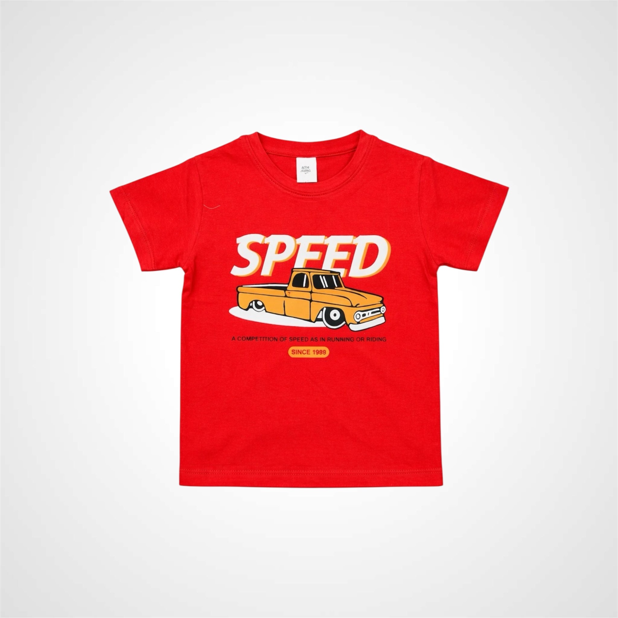 Kids Premium Cotton Graphic T-Shirt - Vintage Speed Truck Design